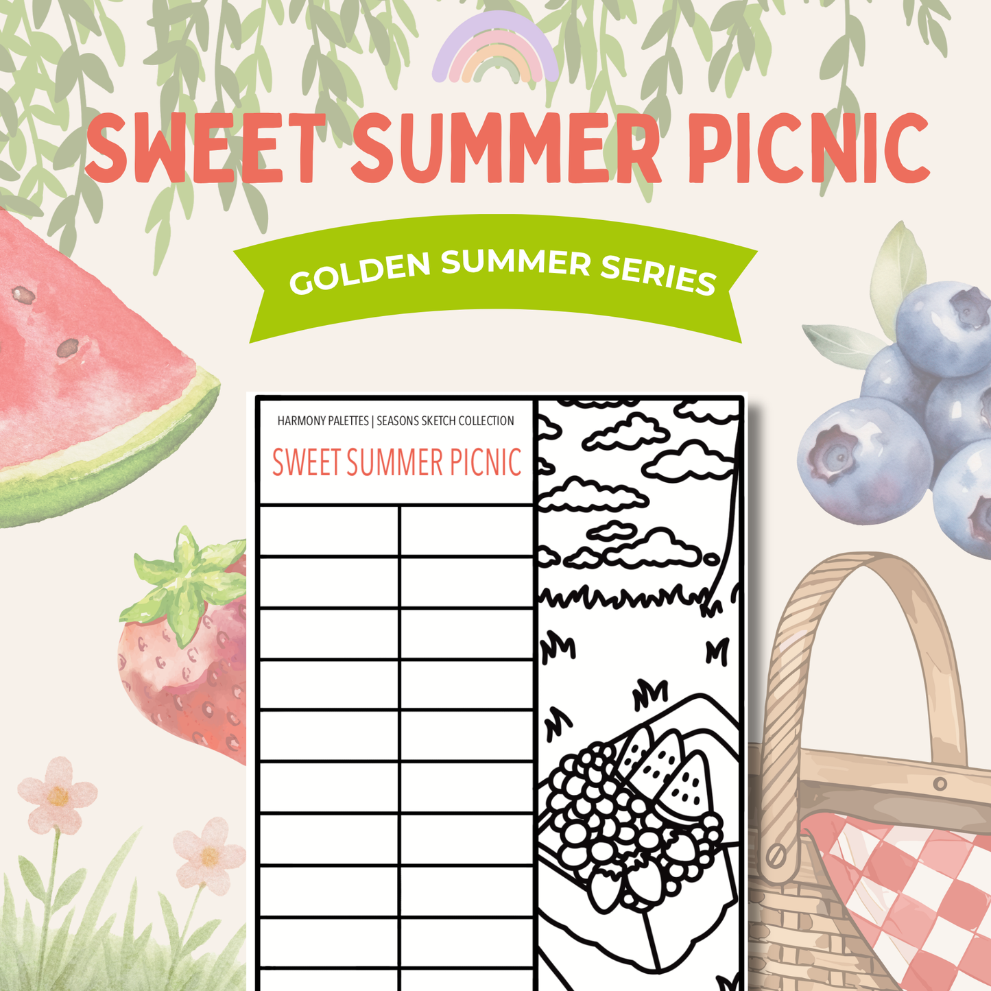 Sweet Summer Picnic Sketch | June 2026